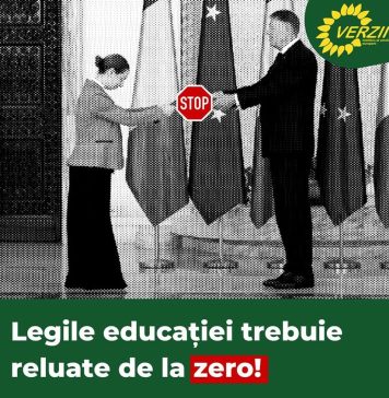 Partidul Verde: „STOP!! ȘI DE LA CAPĂT CU LEGILE EDUCAȚIEI!