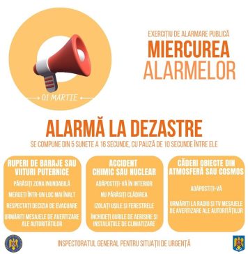 Miercurea alarmelor – Exerciţiu naţional de alarmare publică