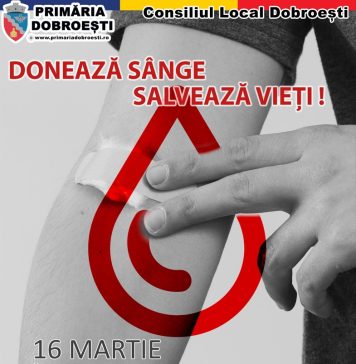 Ilfov: Locuitorii din Dobroești, așteptați să participe la o campanie de donare de sânge