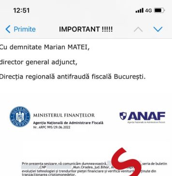 O nouă campanie de mesaje false în numele ANAF