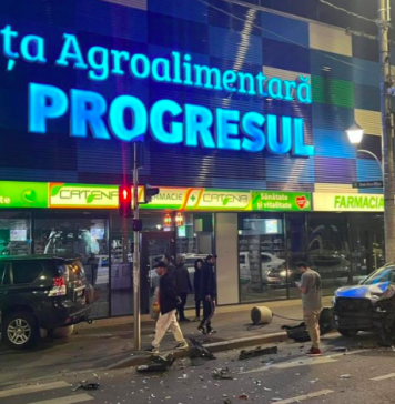 Un bărbat din Bucureşti a intrat cu mașina într-o farmacie