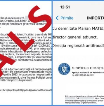 Mesaje false, transmise în numele ANAF, prin care se solicită achitarea unor sume de bani
