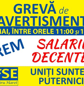 Profesorii intră astăzi în grevă de avertisment, între orele 11.00 şi 13.00