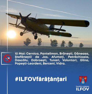Tratamente avio pentru combaterea ţânţarilor în 15 localităţi din Ilfov