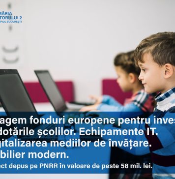 50 de milioane de lei fonduri din PNRR pentru dotarea şcolilor din Sectorul 2. Cererea de finanţare, aprobată