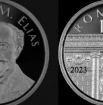 Silver coin issue dedicated to Jacques M. Elias, initiator of Menachem H. Elias Family Foundation