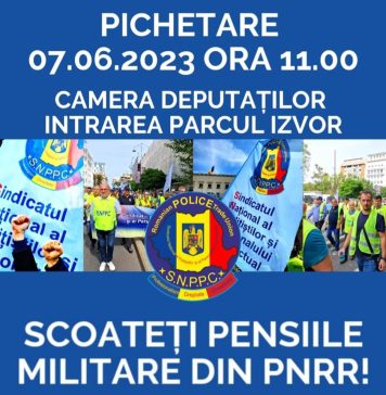 Polițiștii protestează. Ei cer ca pensiile militare să nu mai fie considerate pensii speciale