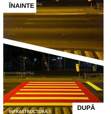 Infrastructură 5 a trasat noi treceri de pietoni în zona Parcului Humulești