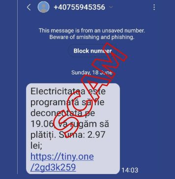 Avertisment pentru români: Se trimit SMS-uri în numele Transelectrica cu facturi false