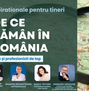 Specialiști de succes răspund tinerilor la întrebarea – De ce rămân în România? Printre invitați, Andreea Marin și Dr. Cătălin Cîrstoveanu