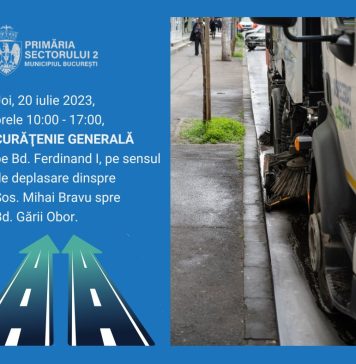 Sectorul 2: Curățenie pe Bd. Ferdinand I, pe sensul de deplasare dinspre Șos. Mihai Bravu spre Bd. Gării Obor