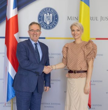 Ministrul Justiţiei, Alina Gorghiu, s-a întâlnit cu ambasadorul Regatului Unit al Marii Britanii şi Irlandei de Nord, Andrew Noble, la cererea părţii britanice