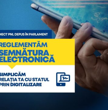 33 de parlamentari ai PNL au depus la Senat un proiect de lege care creează cadrul juridic al utilizării semnăturii electronice