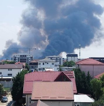 FOTO Incendiu de vegetație, în apropierea unui cartier de case, lângă București / A fost emis Ro-ALERT