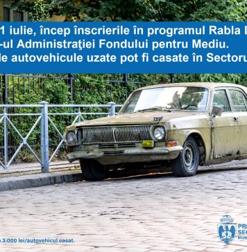 Programul Rabla Local va începe luni, 31 iulie 2023, în Sectorul 2