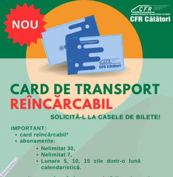 CFR Călători pune la dispoziție carduri de transport reîncărcabile