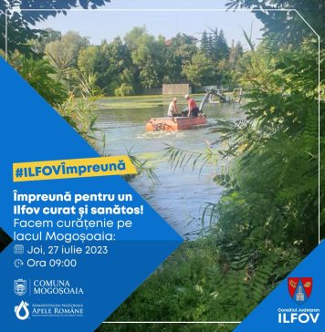 Eveniment de ecologizare pe lacul Mogoșoaia, joi, 27 iulie