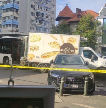 VIDEO/ Accident grav cu un autobuz STB, pe Calea Dorobanţi din Bucureşti. Şoferul STB şi trei pasageri au ajuns la spital