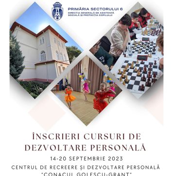 Încep înscrierile la cursurile gratuite de dezvoltare personală pentru copiii din Sectorul 6