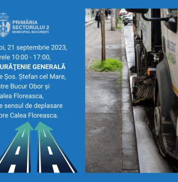Curățenie până la bordură, joi, pe Șos. Ștefan cel Mare, între Bucur Obor și Calea Floreasca