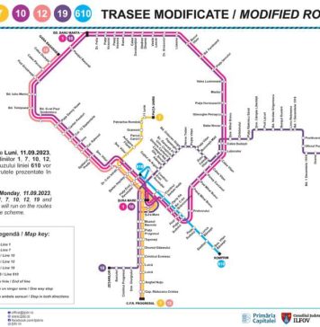 Liniile de tramvai 1, 7, 10, 19 și autobuzul 610 vor reveni de luni pe traseele de bază