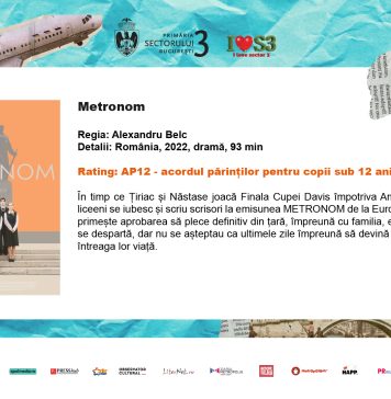 „Metronom”, un film despre libertate, va fi vizionat la „Cinema în aer liber”