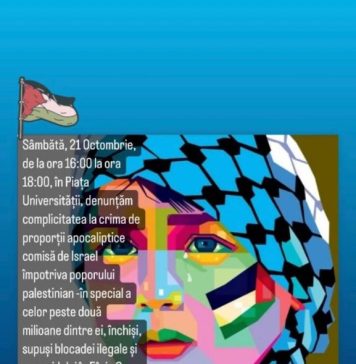 The Embassy of Palestine in Bucharest is organizing two rallies today and tomorrow in Bucharest