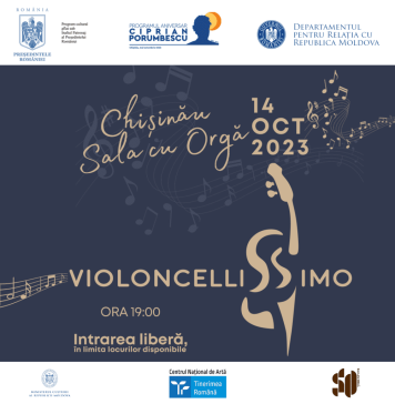 Violoncellissimo închide Programul Aniversar „Ciprian Porumbescu” la Chișinău cu un concert extraordinar la Sala cu Orgă