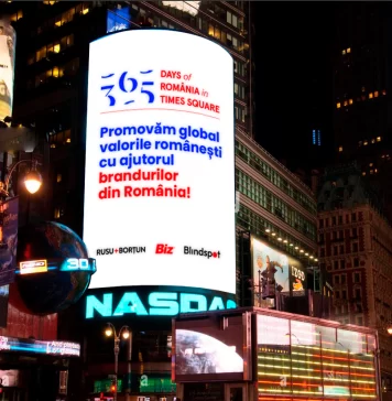 Brandurile și valorile românești vor invada Times Square timp de 365 de zile începând cu 1 Decembrie