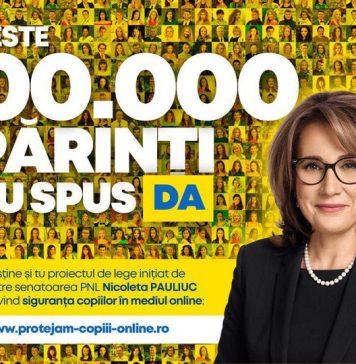 Senatoarea PNL Nicoleta Pauliuc: 100.000 de părinţi au subscris, într-un timp record, campaniei şi proiectului de lege privind protejarea minorilor în mediul online