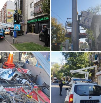 FOTO/ Afișele lipite haotic și fără autorizație, dar și panourile publicitare ilegale din Sectorul 2 au fost îndepărtate