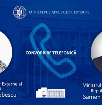 Ministrul afacerilor externe, Luminiţa Odobescu, convorbire telefonică cu omologul egiptean, Sameh Shoukri, privind situaţia cetăţenilor români din Gaza