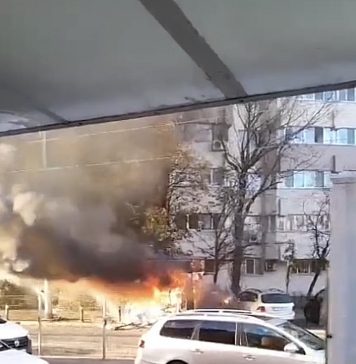 O mașină a explodat în București, peste drum de stația de metrou Costin Georgian – VIDEO