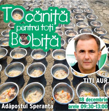 Titi Aur va găti pentru câinii din Adăpostul Speranța