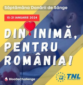 Tineretul Național Liberal va desfășura și în acest an campania națională de donare de sânge „Din inimă, pentru România”