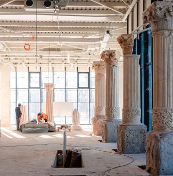 Clădirea Lapidarium Văcăreşti din cadrul Centrului Cultural Palatele Brâncoveneşti este aproape finalizată