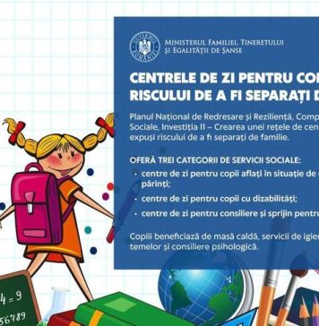 Ministerul Familiei a lansat al doilea apel pentru proiecte privind crearea unei reţele de centre de zi pentru copiii expuşi riscului de a fi separaţi de familiei