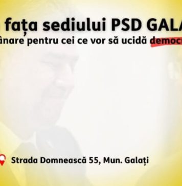 Lilian Scripnic (AUR): Protest în fața fața sediului PSD Galați, împotriva comasării scrutinelor electorale!