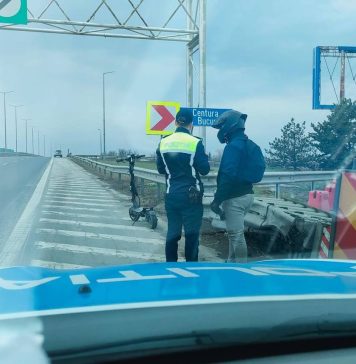 Bărbat prins cu trotineta pe Autostrada Soarelui. A primit o amendă de aproape 1.000 lei