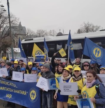 Un nou protest al Federației „Solidaritatea Sanitară”, ultimul miting în stradă înainte de greva generală