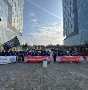 Sindicaliștii BNS pichetează Congresul PPE