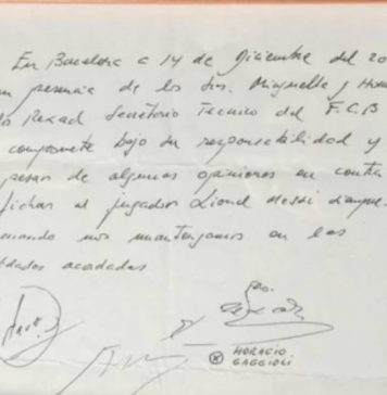 Fotbal: Prima promisiune de contract pentru Messi, semnată pe un şerveţel de hârtie, va fi vândută la licitaţie