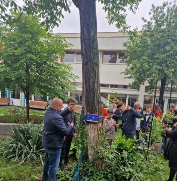 Experții Direcției de Mediu din cadrul Primăriei Capitalei au prezentat unor elevi echipamentul folosit pentru tomografierea și analizarea stării fitosanitare a arborilor