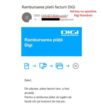 Alertă! Campanie de phishing în care se foloseşte identitatea DIGI Romania/ Ce trebuie să știe abonații