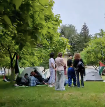 VIDEO/ Activiști pro-Palestina și anti-Israel au montat corturi într-un campus al Universității București