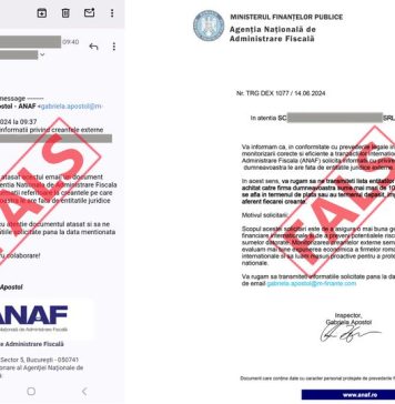 Atenție! ANAF avertizează cu privire la o nouă serie de mesaje false transmise în numele instituţiei