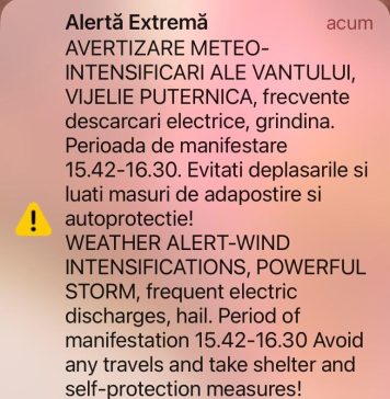 ULTIMA ORA/ Avertizare RO-ALERT în București de vreme severă