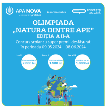 Apa Nova în parteneriat cu platforma Educație Privată organizează cea de-a doua ediție a Olimpiadei „Natura dintre Ape”