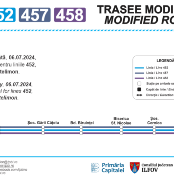 De sâmbătă, liniile 452, 457 și 458 vor avea capătul la terminalul „Pantelimon”
