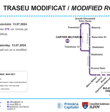 Llinia 478 revine pe Strada Tineretului din „Militari Residence”